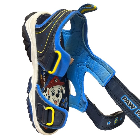 Nickelodeon Paw Patron Sandals Black Blue Size 6 Velcro Summer light-up - Picture 6 of 13